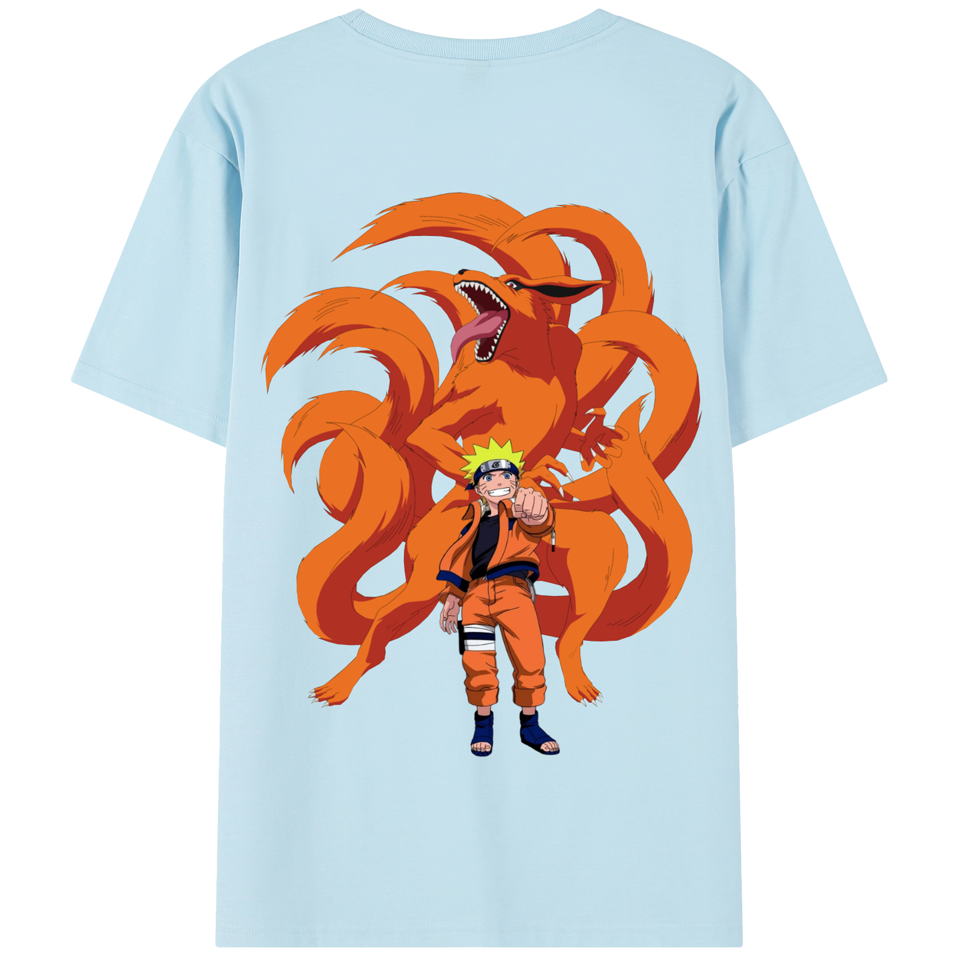 （画像用） NARUTO -ナルト- うずまき ナルト Uzumaki Naruto 綿100％半袖Tシャツ（背面プリント）